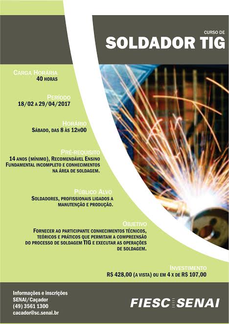 Curso de soldador senai
