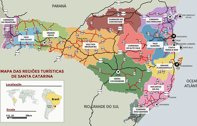 Veja Como Ficou Mapa Do Turismo De Santa Catarina Atualizado